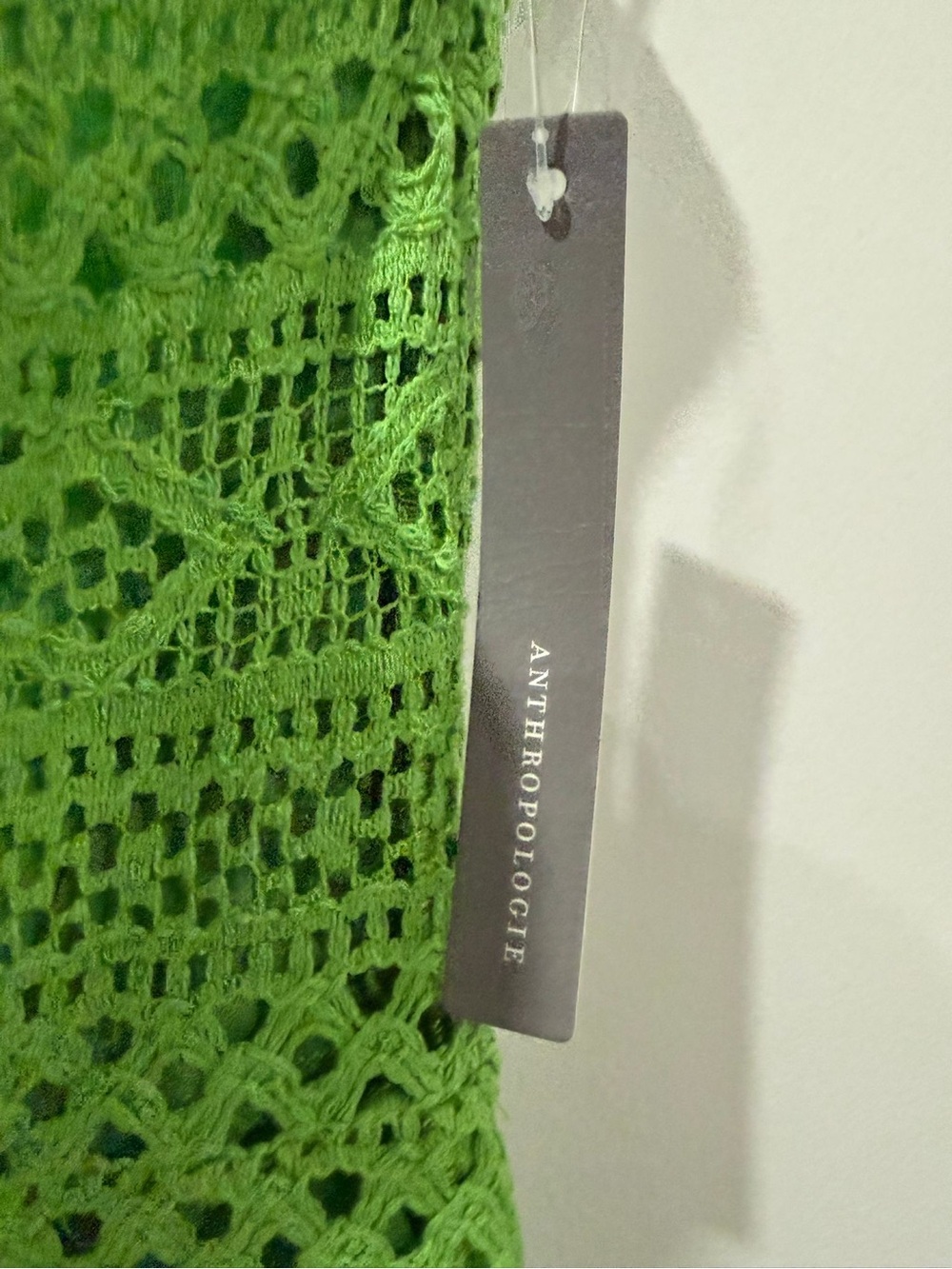 Farm Rio for Anthropologie Green Crochet Floral Halter Mini Dress Size M NWT - Picture 14 of 15